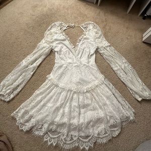 White lacey mini dress